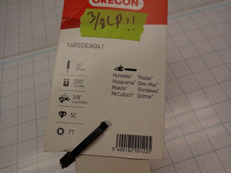 Oregon 140SDEA041 Chainsaw Guide Bar 14" .050" 3/8" LP 52 Drive Link ...