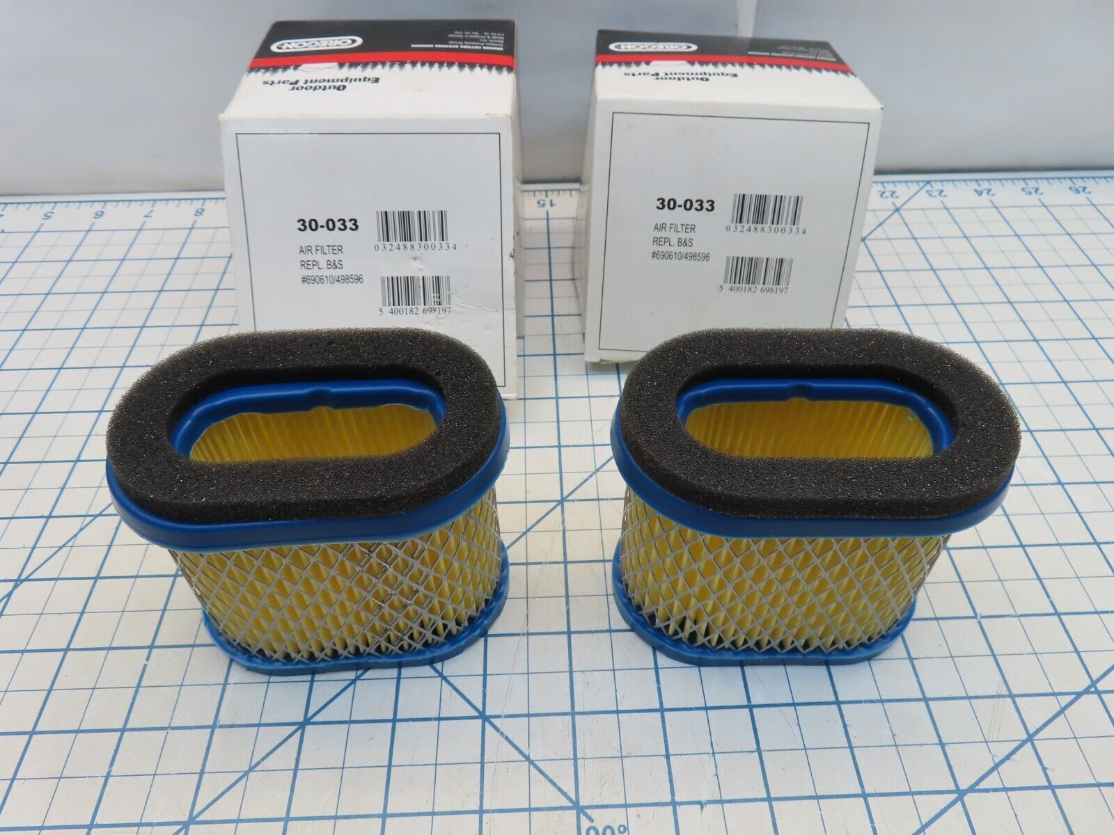 Oregon 30-033 Air Filter Element fits Briggs 690610 498596 2 Pack ...