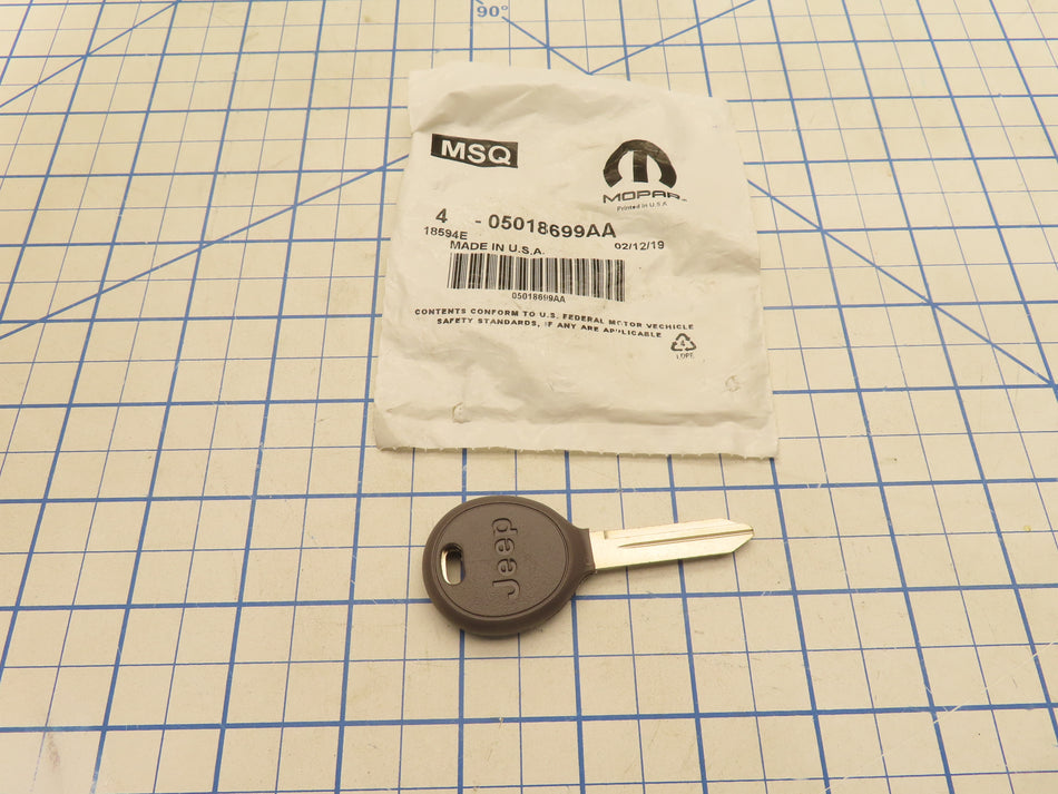 Mopar 05018699AA Key Blank Jeep Logo