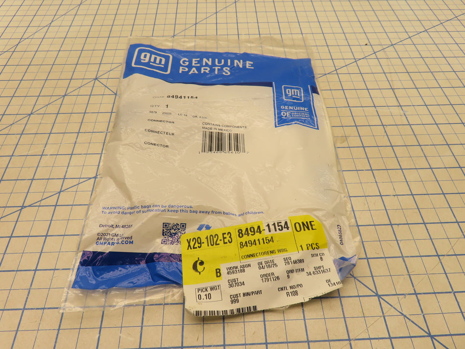 GM 84941154 Wiring Harness Pigtail Connector Factory Sealed General Motors