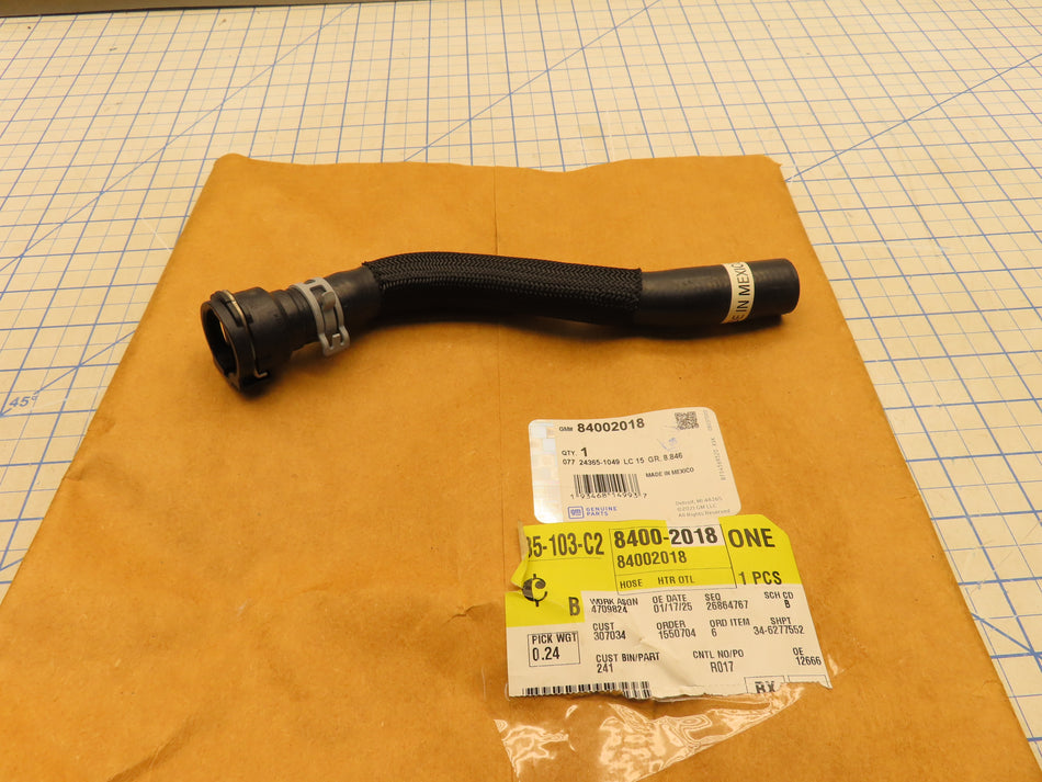 GM 84002018 Heater Outlet Hose General Motors
