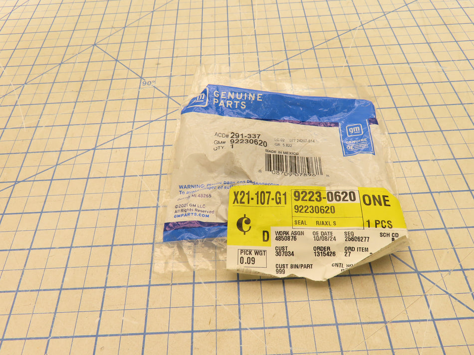 GM 92230620 Rear Axle Shaft Seal 291-337 Factory Sealed General Motors
