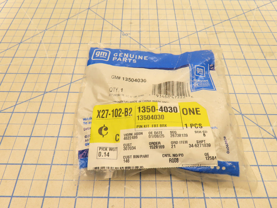 GM 13504030 Front Brake Caliper Pin Kit Factory Sealed General Motors
