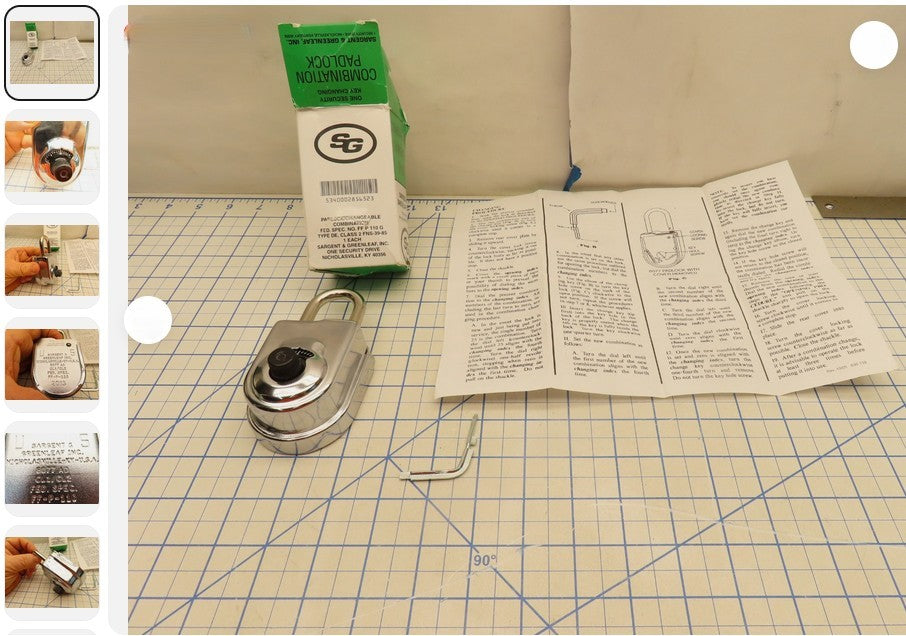 Sargent & Greenleaf 8077AD High Security Combination Changing Key Padlock New